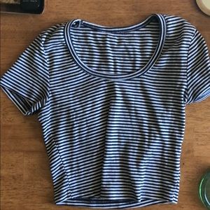 American Apparel Striped Cotton Crop Top
